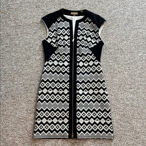 Ted Baker London Black and White Patterned Mini Dress